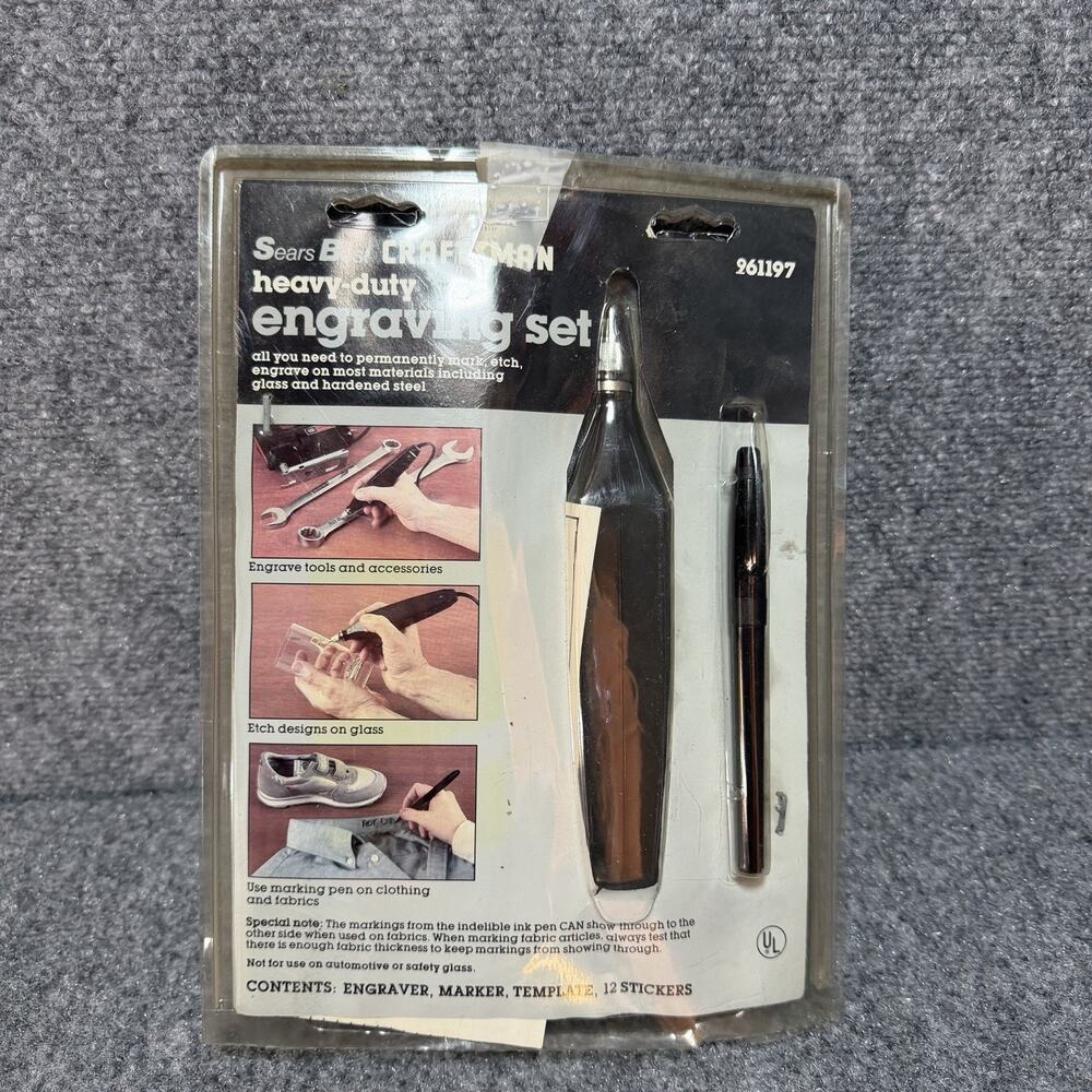 Vintage Sears Best Craftsman Heavy Duty Engraving Set / Kit - 961197 - New! NOS!